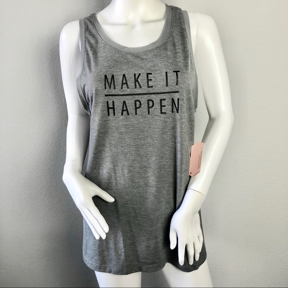 Athletic Tank Top “Make It Happen” Heather Gray